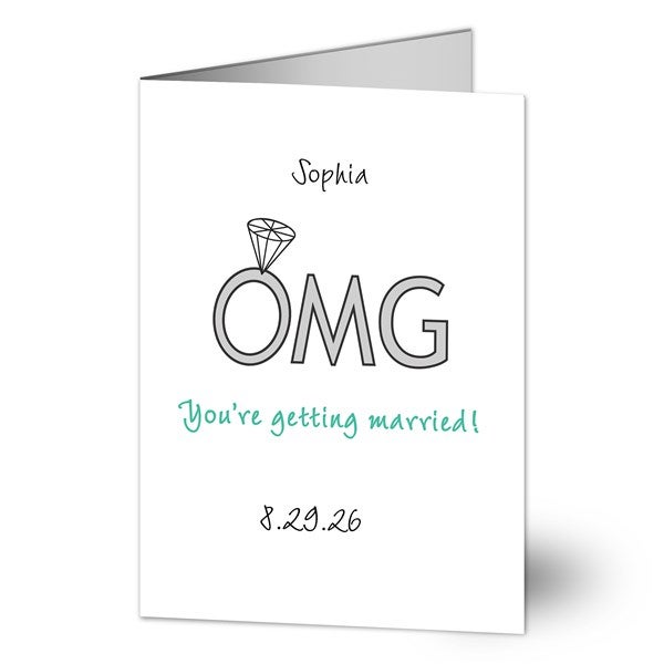 OMG You're Getting Married! Personalized Wedding Greeting Card - 25174