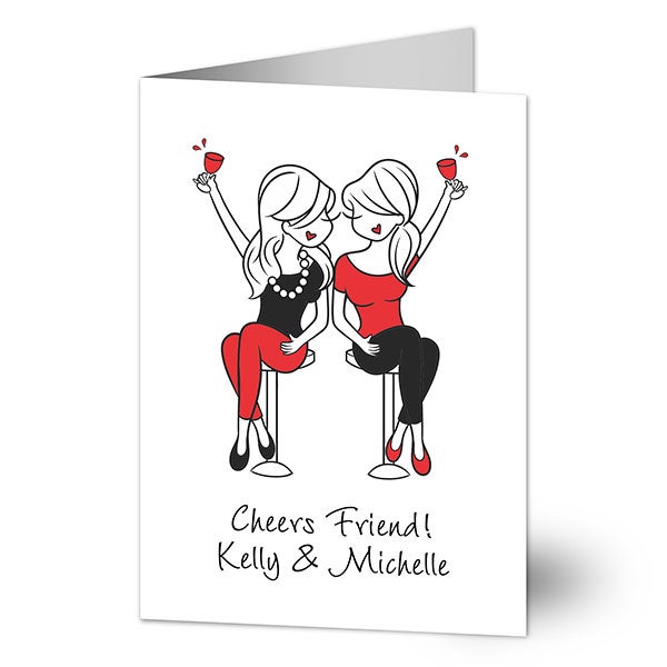 Cheers Friend Personalized Greeting Card by philoSophie's - 25197