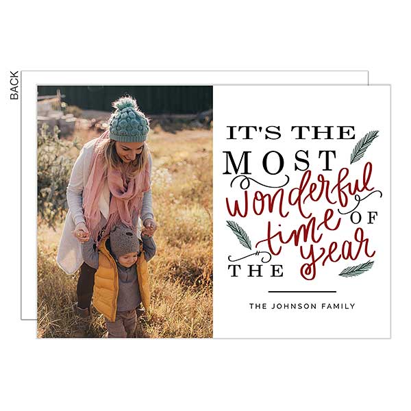 Most Wonderful Time Custom Christmas Photo Cards - 25208