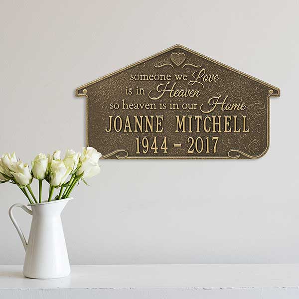 Heavenly Home Personalized Aluminum Memorial Plaques - 25226