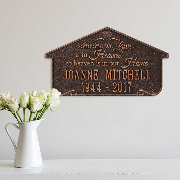 Heavenly Home Personalized Aluminum Memorial Plaques - 25226