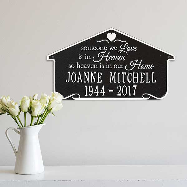 Heavenly Home Personalized Aluminum Memorial Plaques - 25226