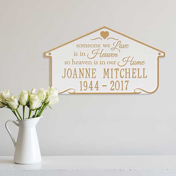 Heavenly Home Personalized Aluminum Memorial Plaques - 25226