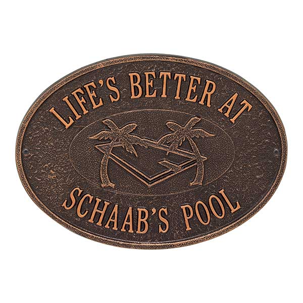 Swimming Pool Personalized Aluminum Deck Plaques - 25227