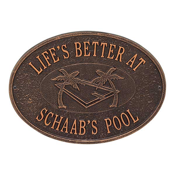Swimming Pool Personalized Aluminum Deck Plaques - 25227