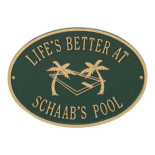 Swimming Pool Personalized Aluminum Deck Plaques - 25227