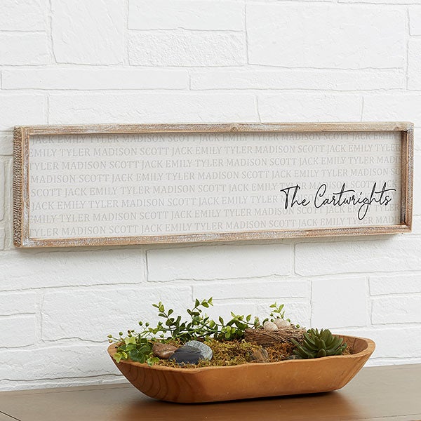 Family Repeating Name Personalized Barnwood Frame Wall Art - 25241