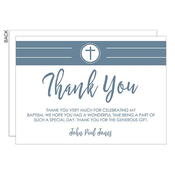 Baptism Boy or Girl Thank You Cards Personalised Christening Thank You Cards
