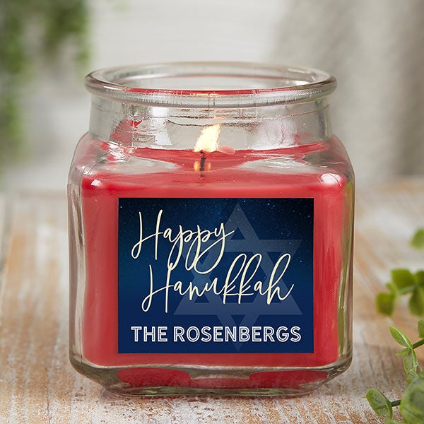 Hanukkah Personalized Scented Glass Candle Jars - 25280