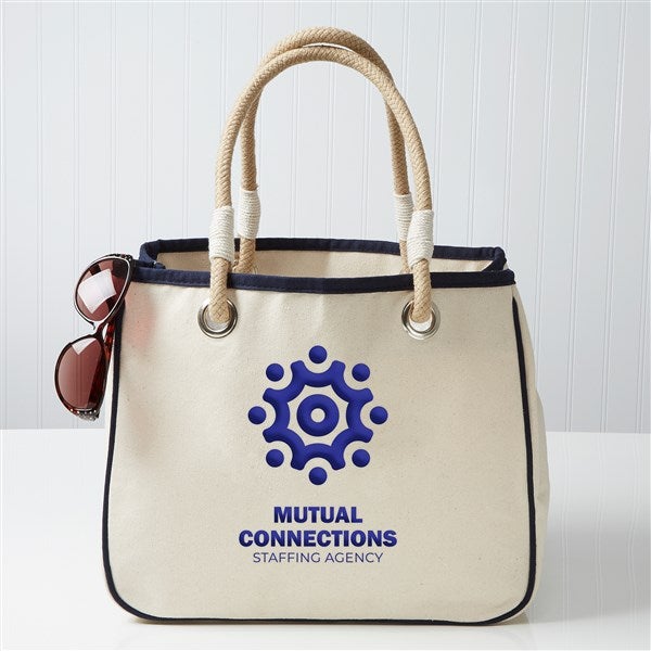 Embroidered Logo Canvas Rope Tote  - 25323
