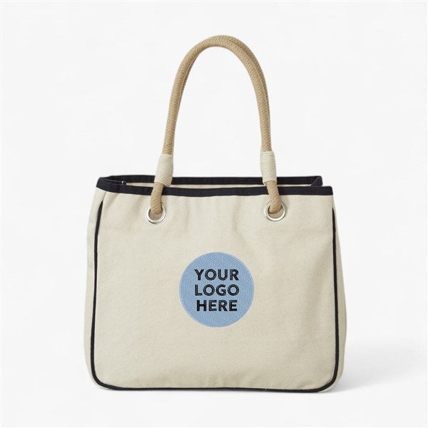 Embroidered Logo Canvas Rope Tote  - 25323