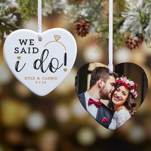 Personalized We Said I Do Wedding Heart Ornaments - 25327