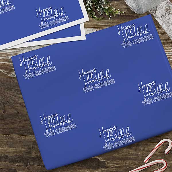 Happy Hanukkah Personalized Wrapping Paper - 25341