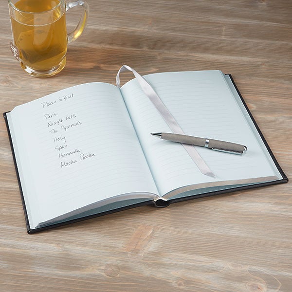 Premium Debossed Leather Journal 8.75x10.75 - Black