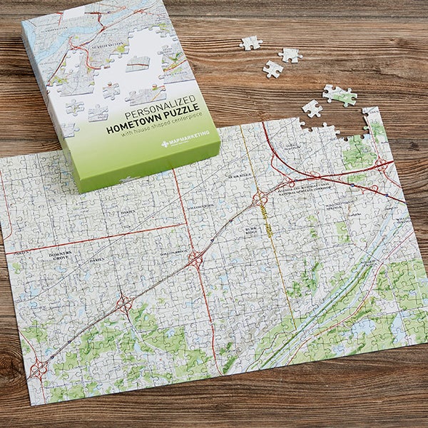 My Hometown Personalized Map Jigsaw Puzzle - 25375D
