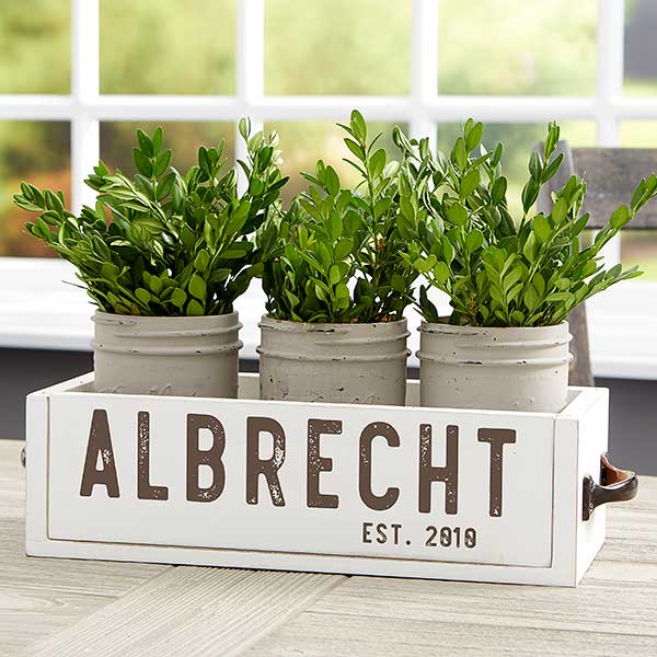 Rustic Name Personalized Wooden Box Centerpiece - 25384