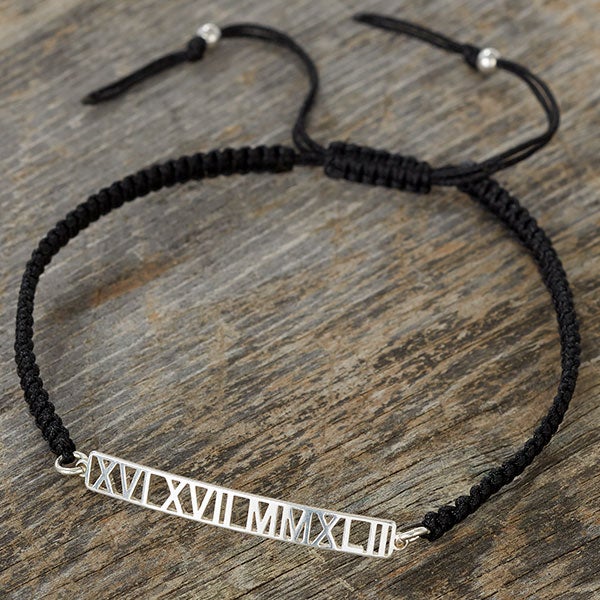 Roman Numerals Personalized Special Date Bracelet for Men - 25401D