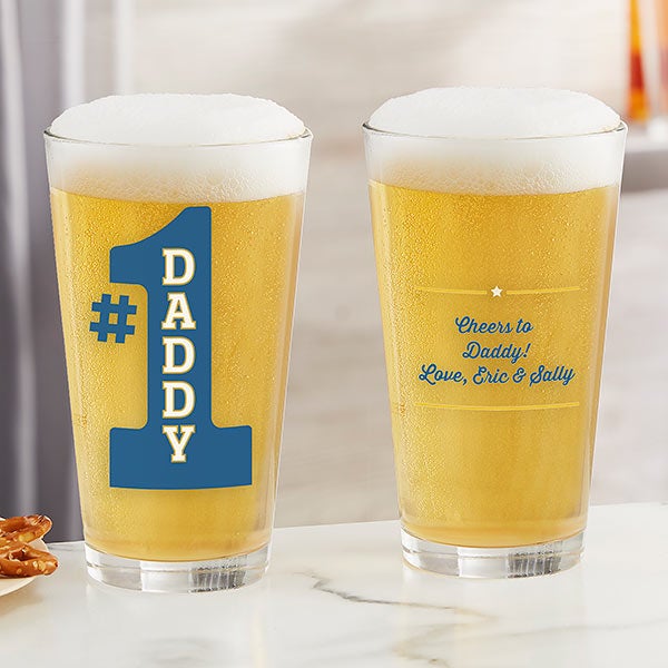 #1 Dad Custom Printed Beer Glasses - 25410