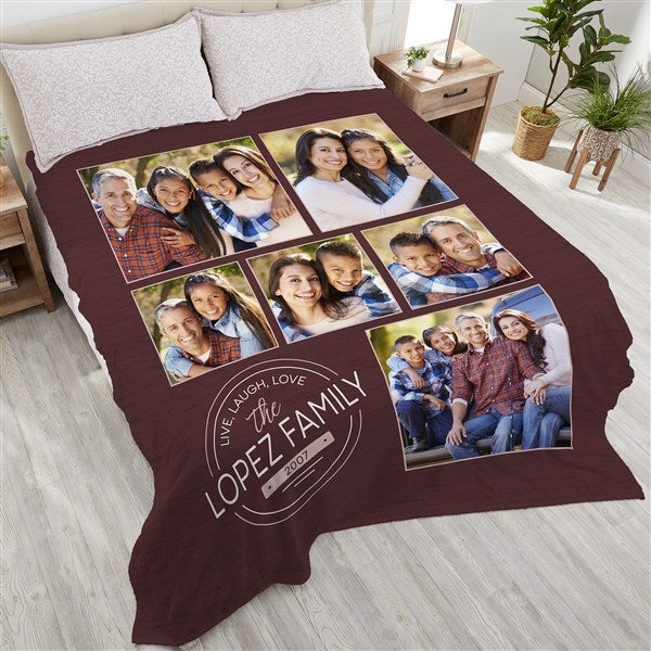 Personalized Family Photo Blankets - Stamped Family - 25412