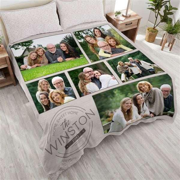 Personalized Family Photo Blankets - Stamped Family - 25412