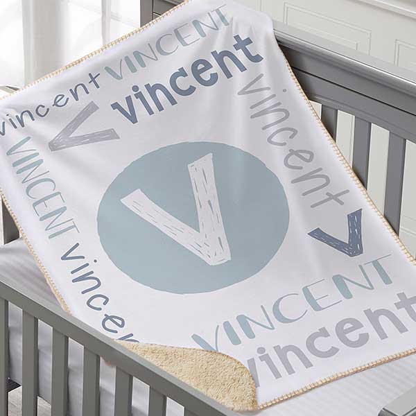 Name & Initial Personalized Baby Blankets - 25420