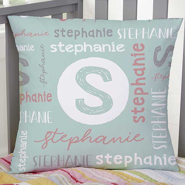 Girl's Name & Initial Personalized Throw Pillows - 25422