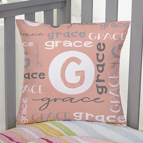 Girl's Name & Initial Personalized Throw Pillows - 25422