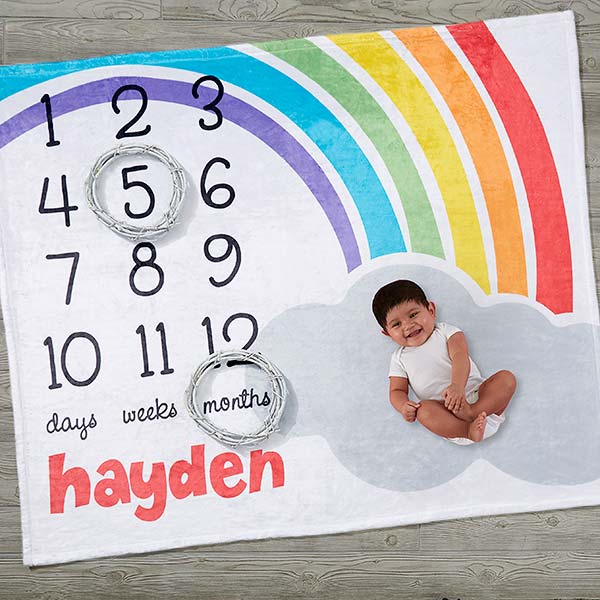 baby month blanket personalized