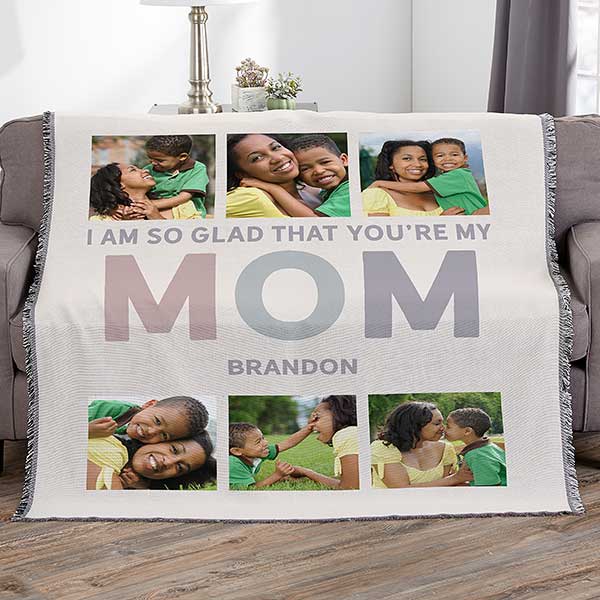 Glad You're Our Mom Personalized Photo Blankets - 25442