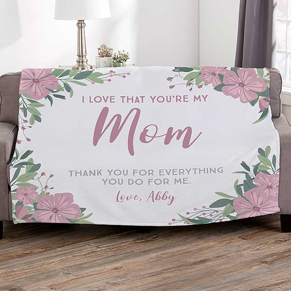 Floral Special Message Personalized Blankets - 25444