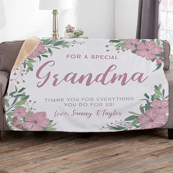 Floral Special Message Personalized Blankets - 25444