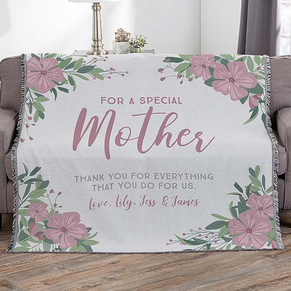 Floral Special Message Personalized Blankets - 25444