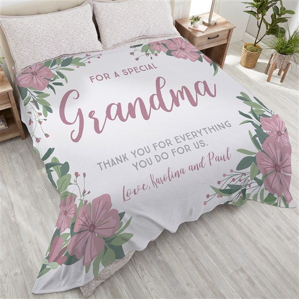 Floral Special Message Personalized Blankets - 25444