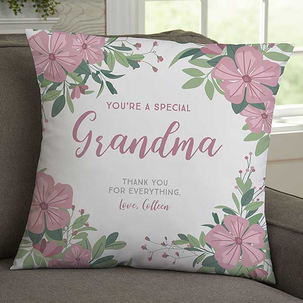 Floral Special Message Personalized 18-inch Velvet Throw Pillow