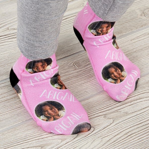 Girl's Personalized Toddler Photo Socks - 25447