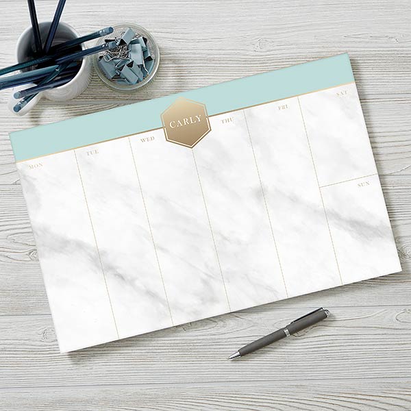 Marble & Gold Personalized Weekly Planners - 25448