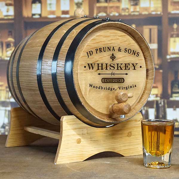 3 Liter Whiskey Barrel Whiskey Women or Whiskey Wine Whiskey Dispenser-Distillery Barrel Engraved American White Oak Whiskey Barrel