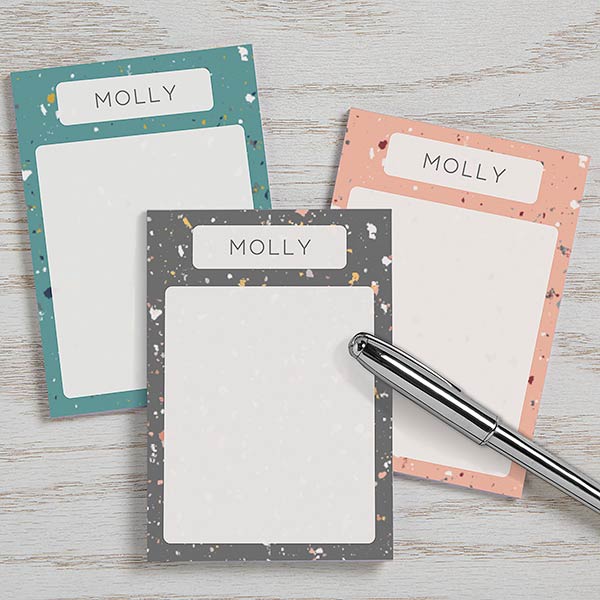 Terrazzo Personalized Mini Notepads - Set of 3 - 25455