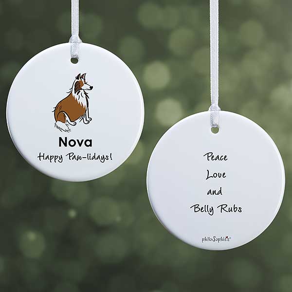 Personalized Collie Ornament by philoSophie's - 25463