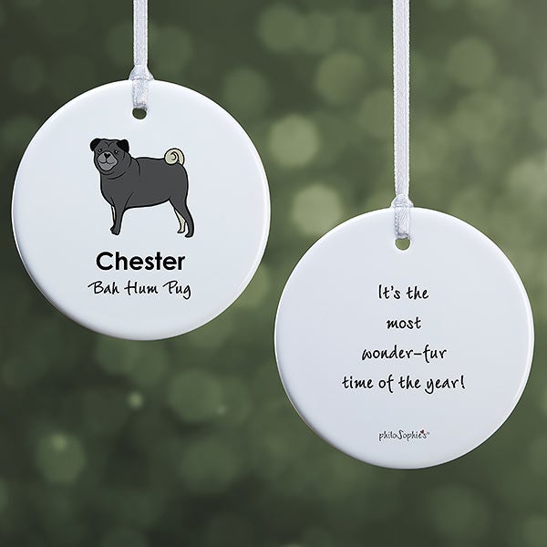 Personalized Pug Ornaments by philoSophie's - 25476