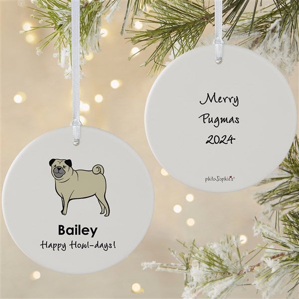 Personalized Pug Ornaments by philoSophie's - 25476