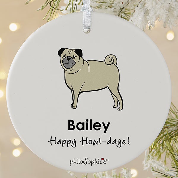 Personalized Pug Ornaments by philoSophie's - 25476