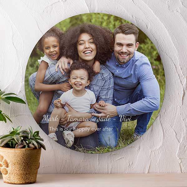 Our Photo Memories Personalized Round Wood Signs - 25481