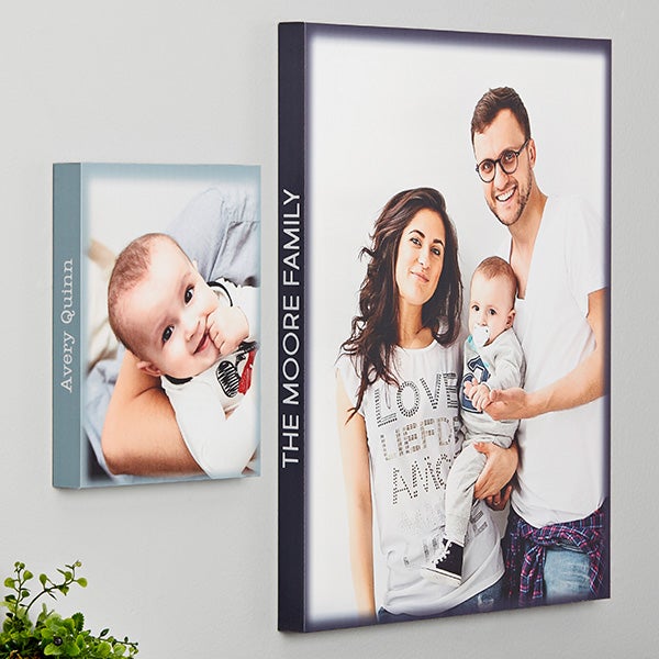 Colored Edge Name Portrait Photo Canvas Tile Boards - 25492