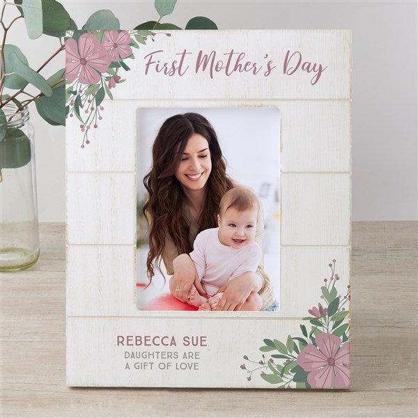 Personalized Shiplap First Mother's Day Picture Frame - 25496
