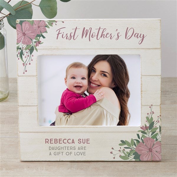 Personalized Shiplap First Mother's Day Picture Frame - 25496