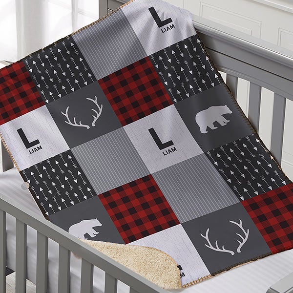 Personalized Buffalo Check Plaid Baby Blankets - 25504