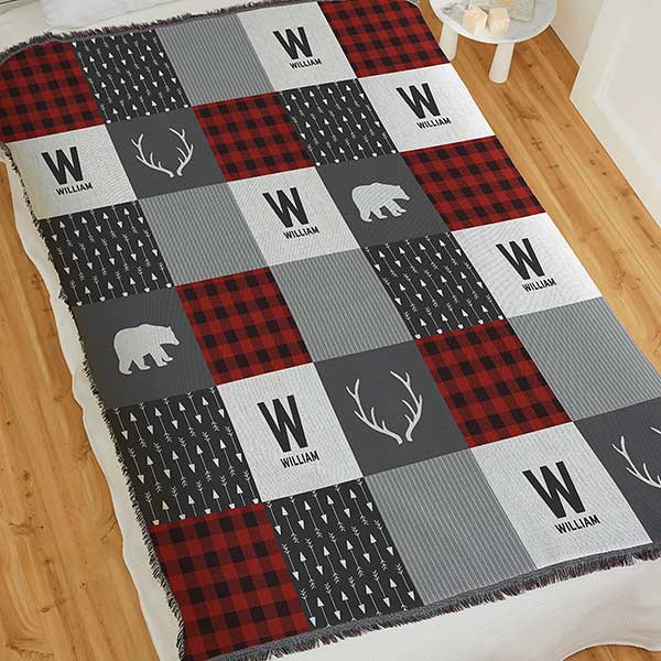 Personalized Buffalo Check Plaid Baby Blankets - 25504