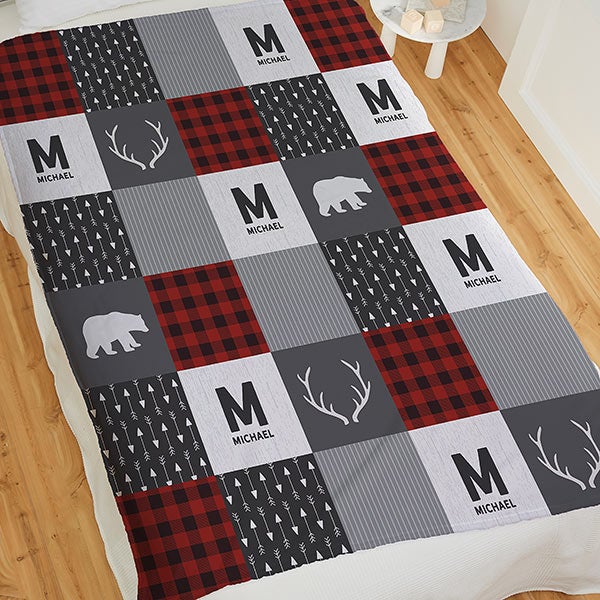 Personalized Buffalo Check Plaid Baby Blankets - 25504