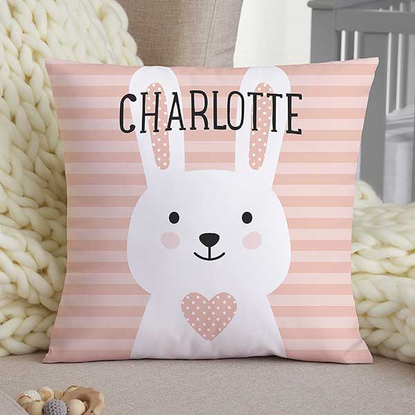 Bunny Icon Personalized Baby Throw Pillows - 25507